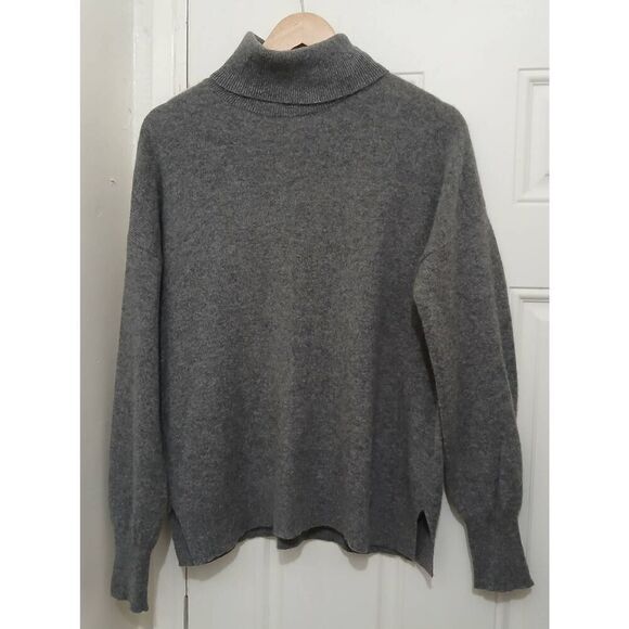 Halogen womens xlarge 100% cashmere turtleneck sweater gray - Picture 2 of 10